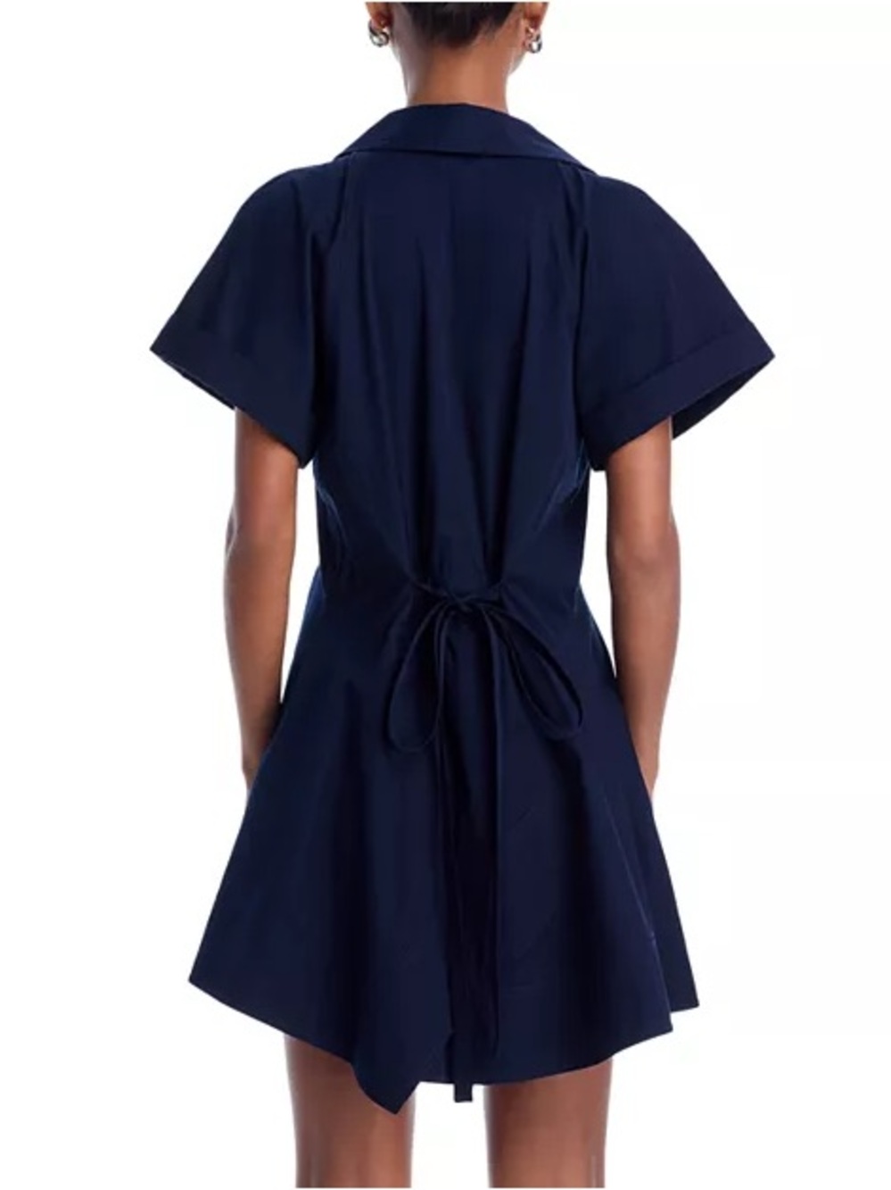 A.L.C. Navy Collared Short-Sleeve Asymmetric Mini Dress - Picture 5 of 8